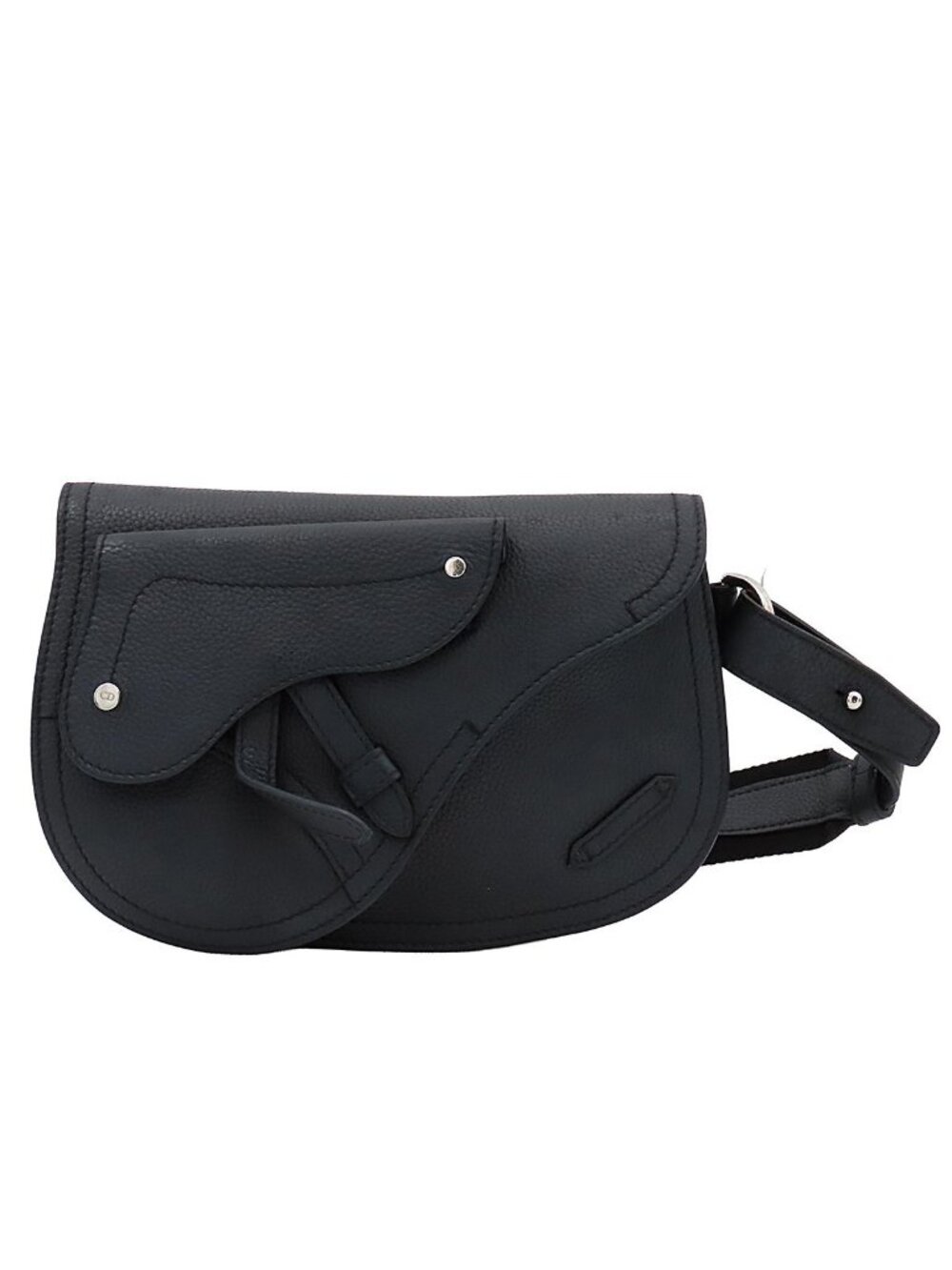 Dior Saddle Bag Pouch Black Grain Calf Leather